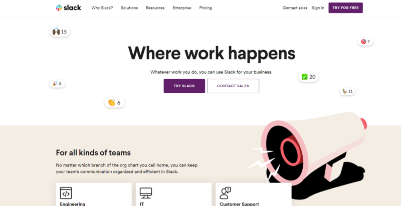 slack website image Slack Website