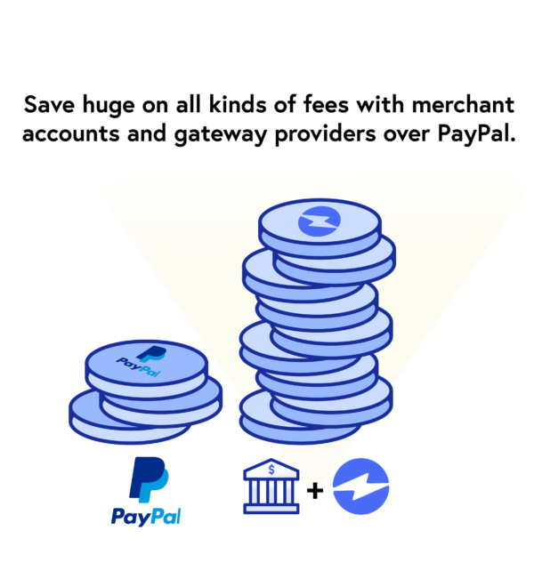 Merchant account vs PayPal Graphic
