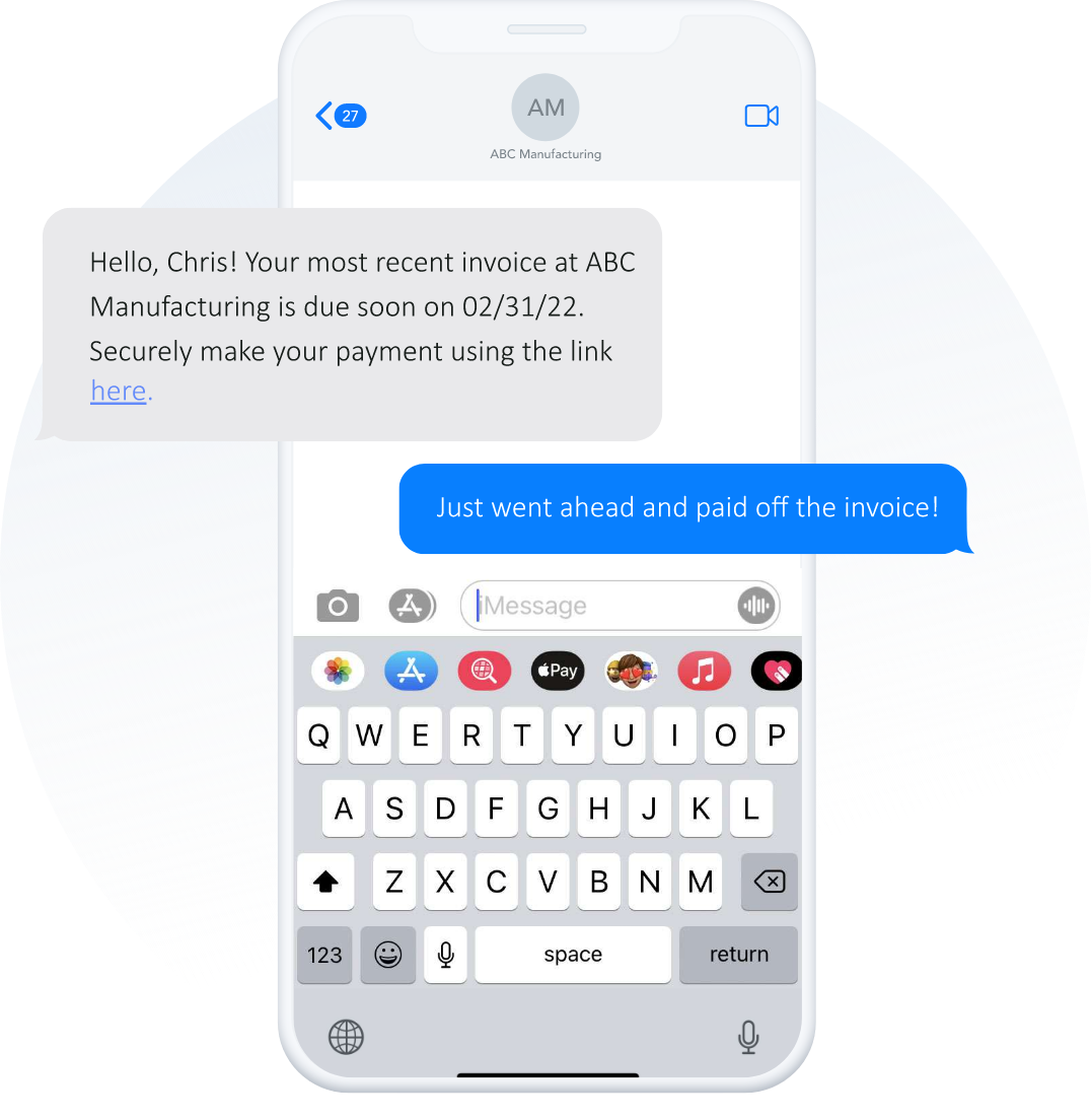 Send payment links in texts with EBizCharge