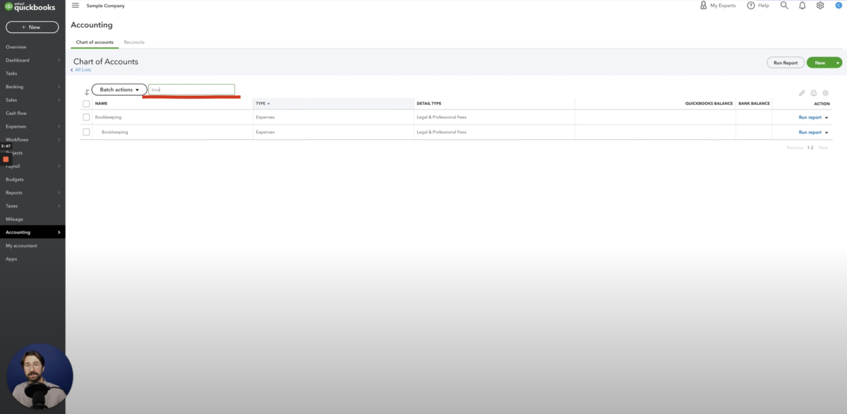 How to merge accounts in quickbooks online