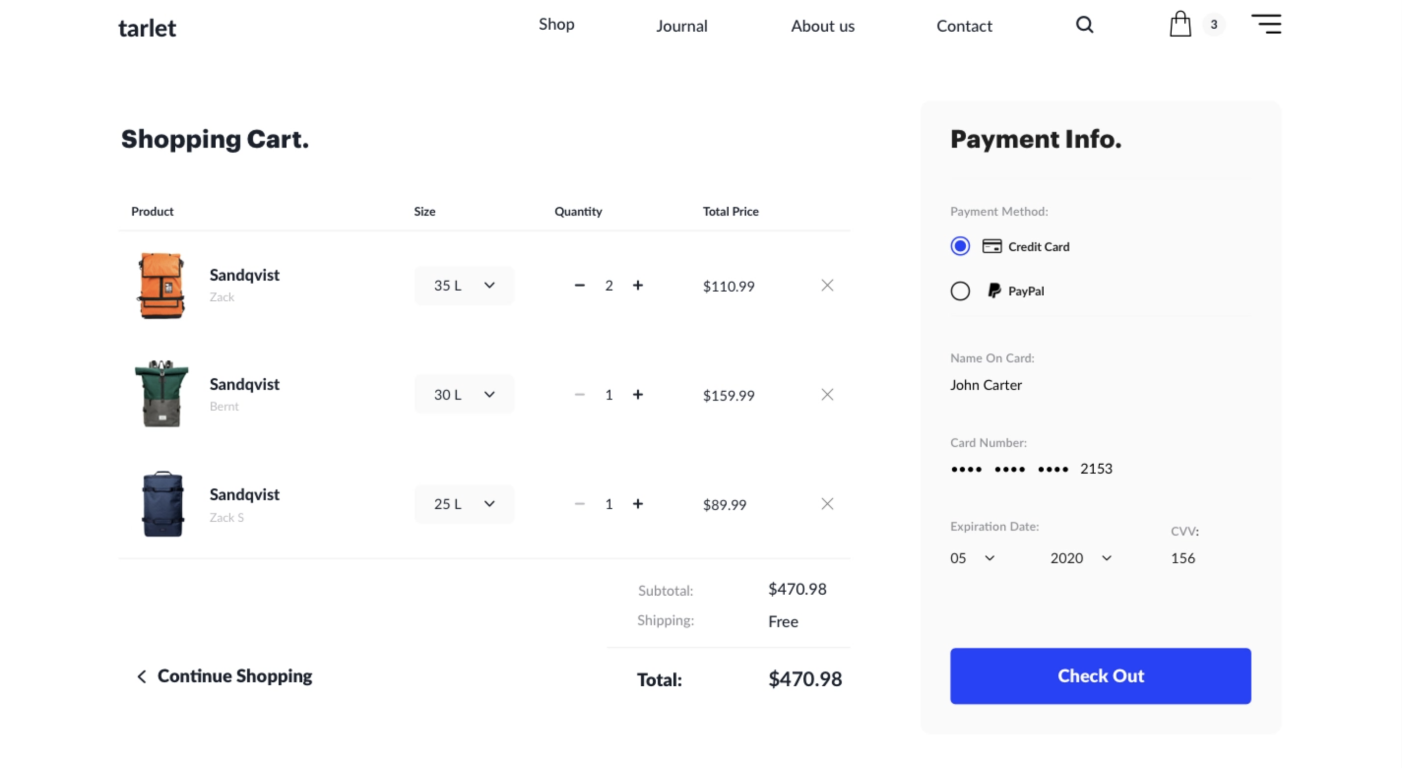 Minimalist Checkout Page