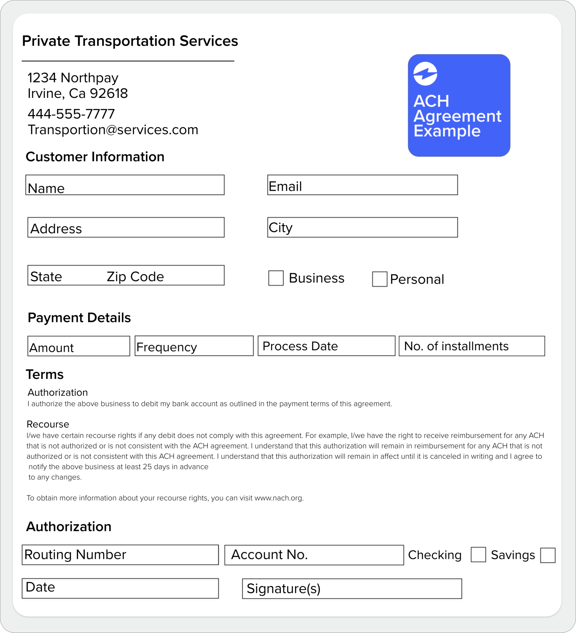 What is an ach authorization form how to create one
