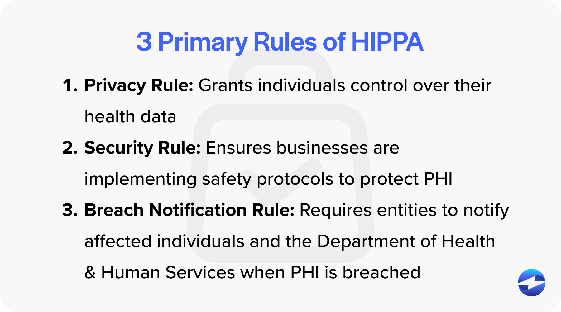 3 primary rules of hippa