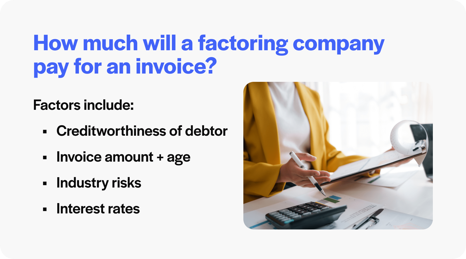 how much will a factoring company pay for accounts receivable 