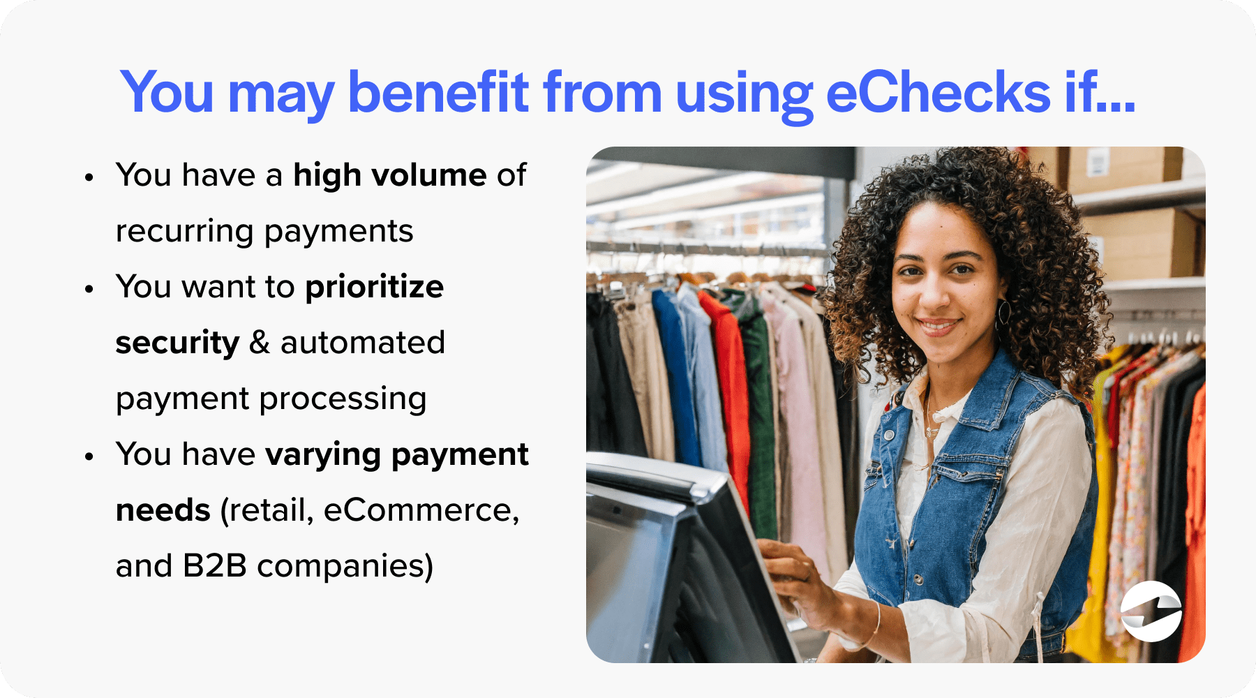 benefits of using echeck payments
