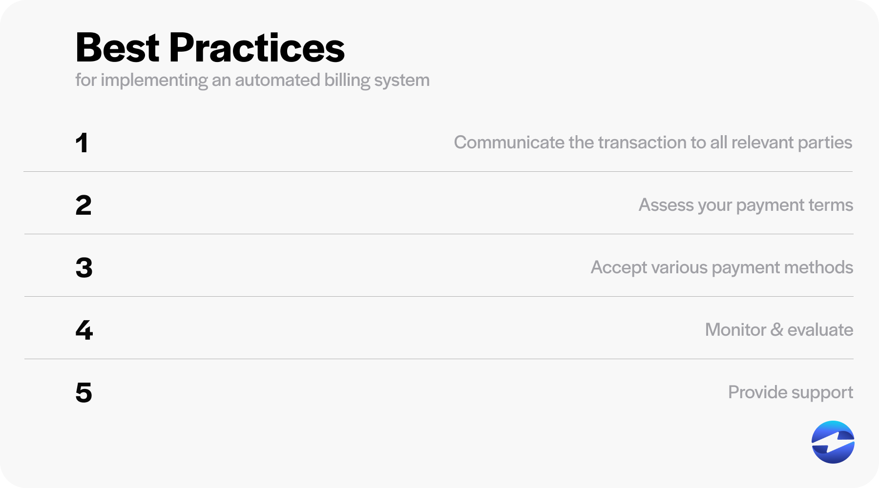 automatic billing system best practices