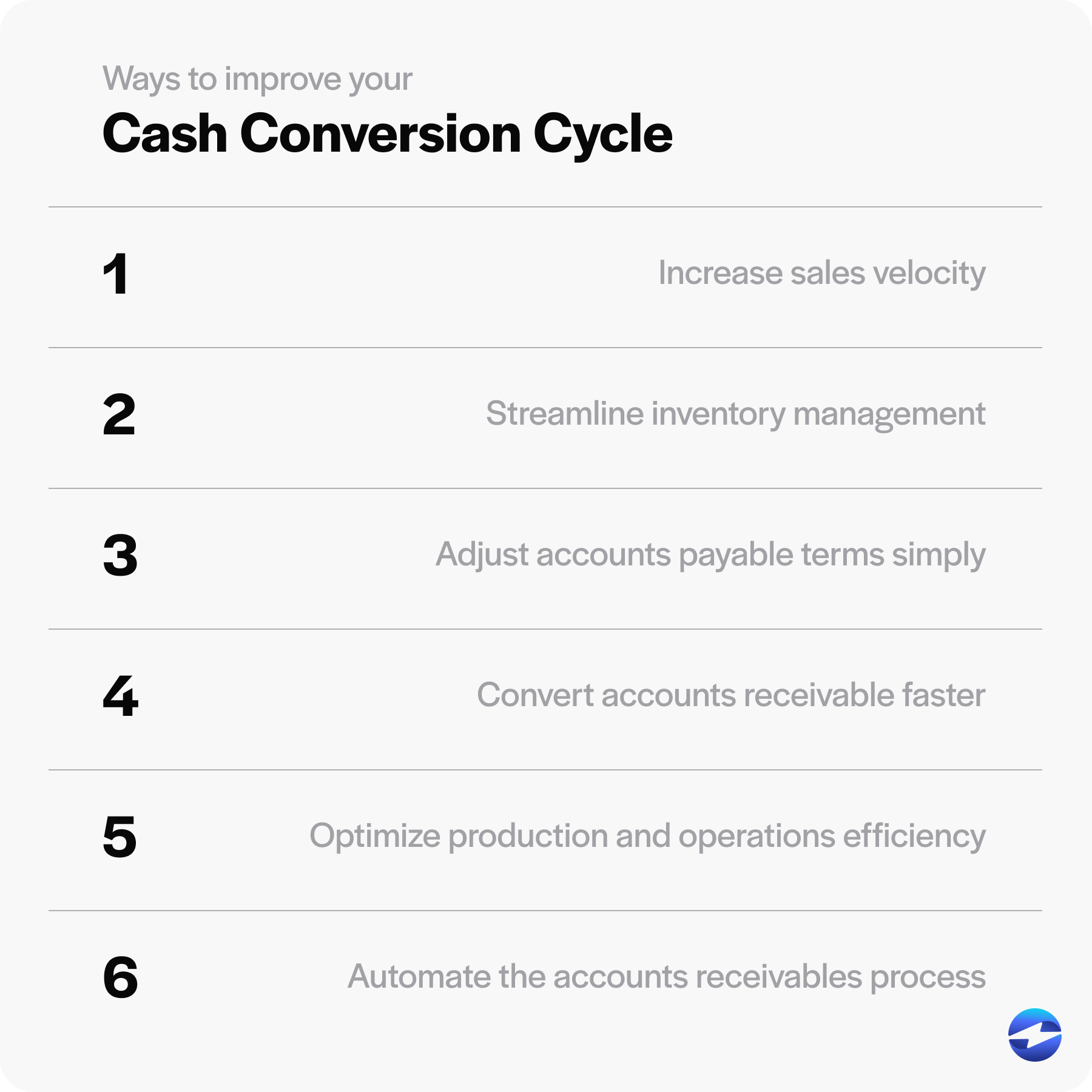how to improve cash conversion cycle