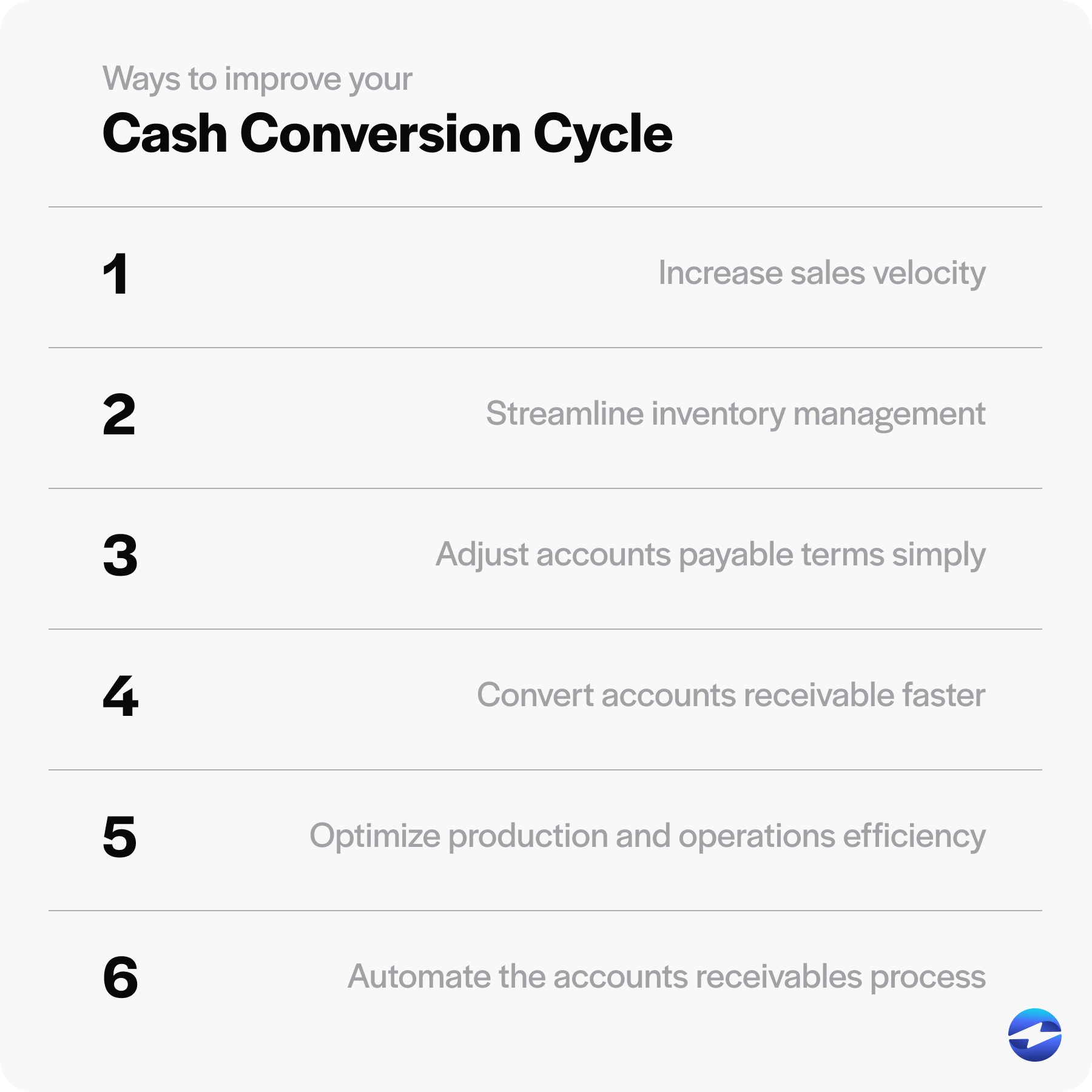 how to improve cash conversion cycle