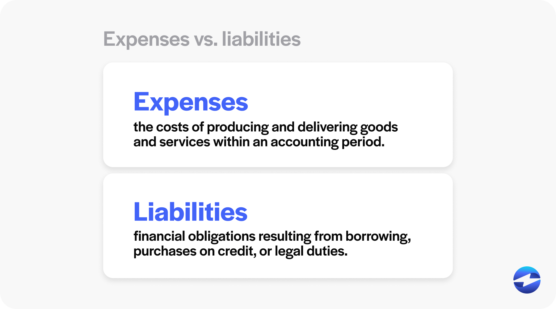expenses vs liabilities