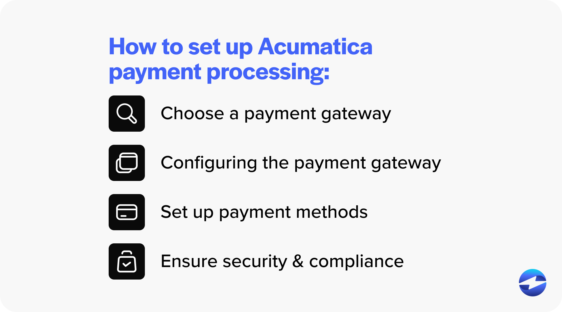 set up acumatica credit card processing integration 