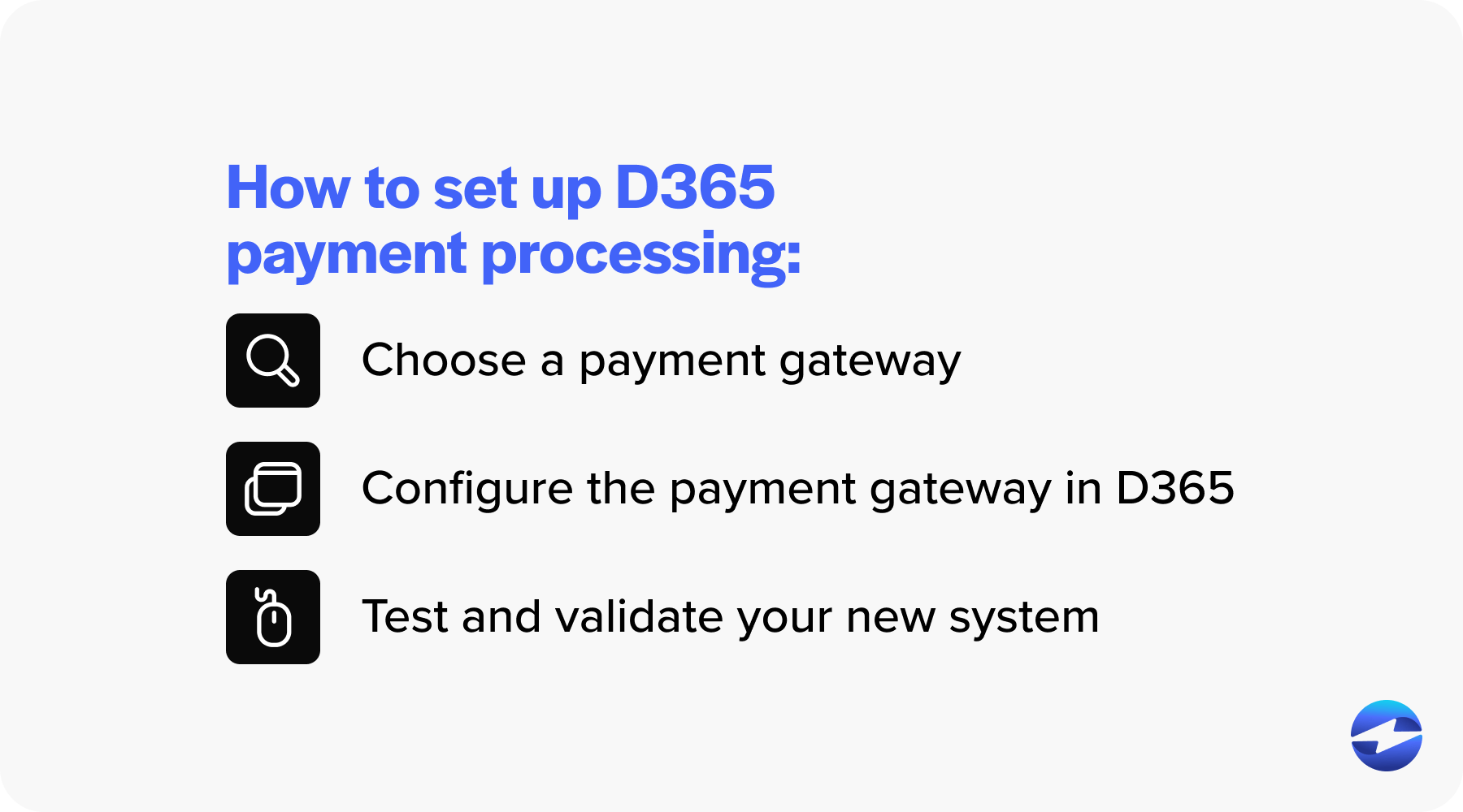 set up d365 credit card processing