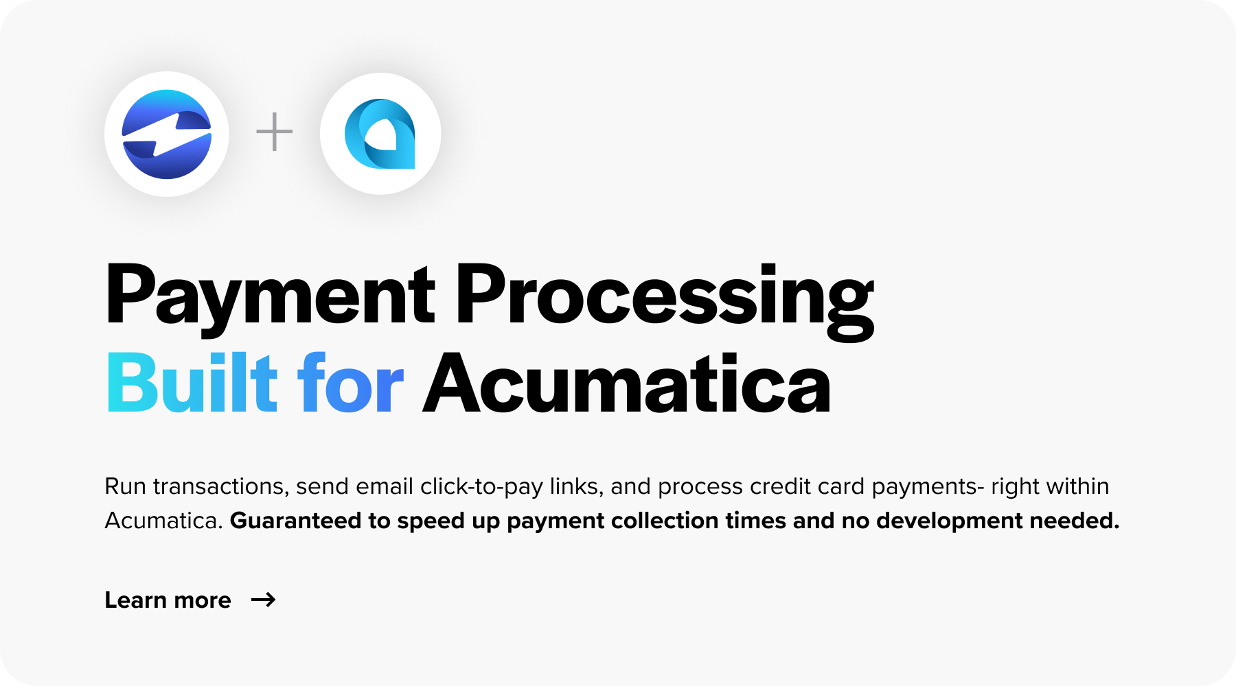 Acumatica credit card processing integration
