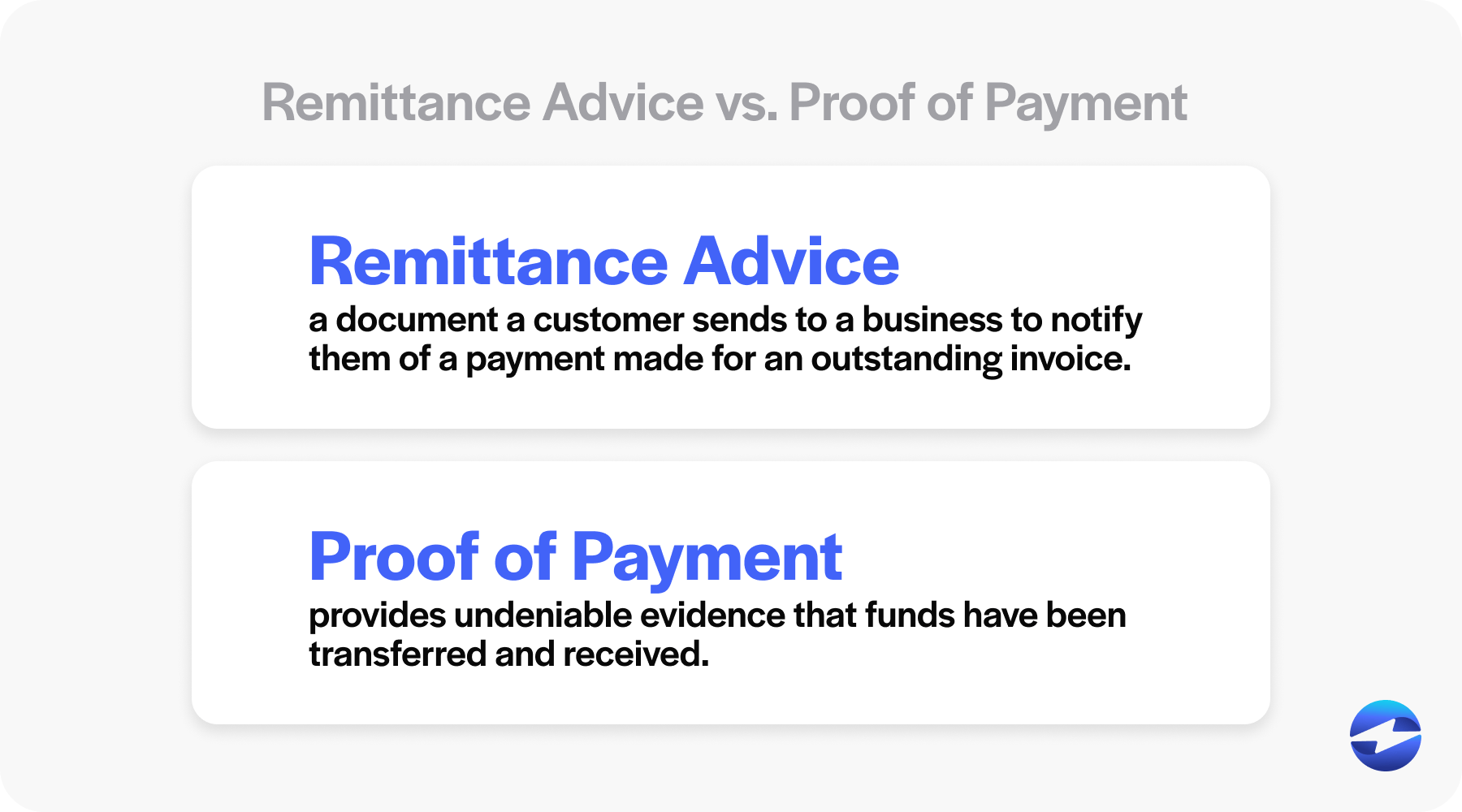 Is remittance advice proof of payment?