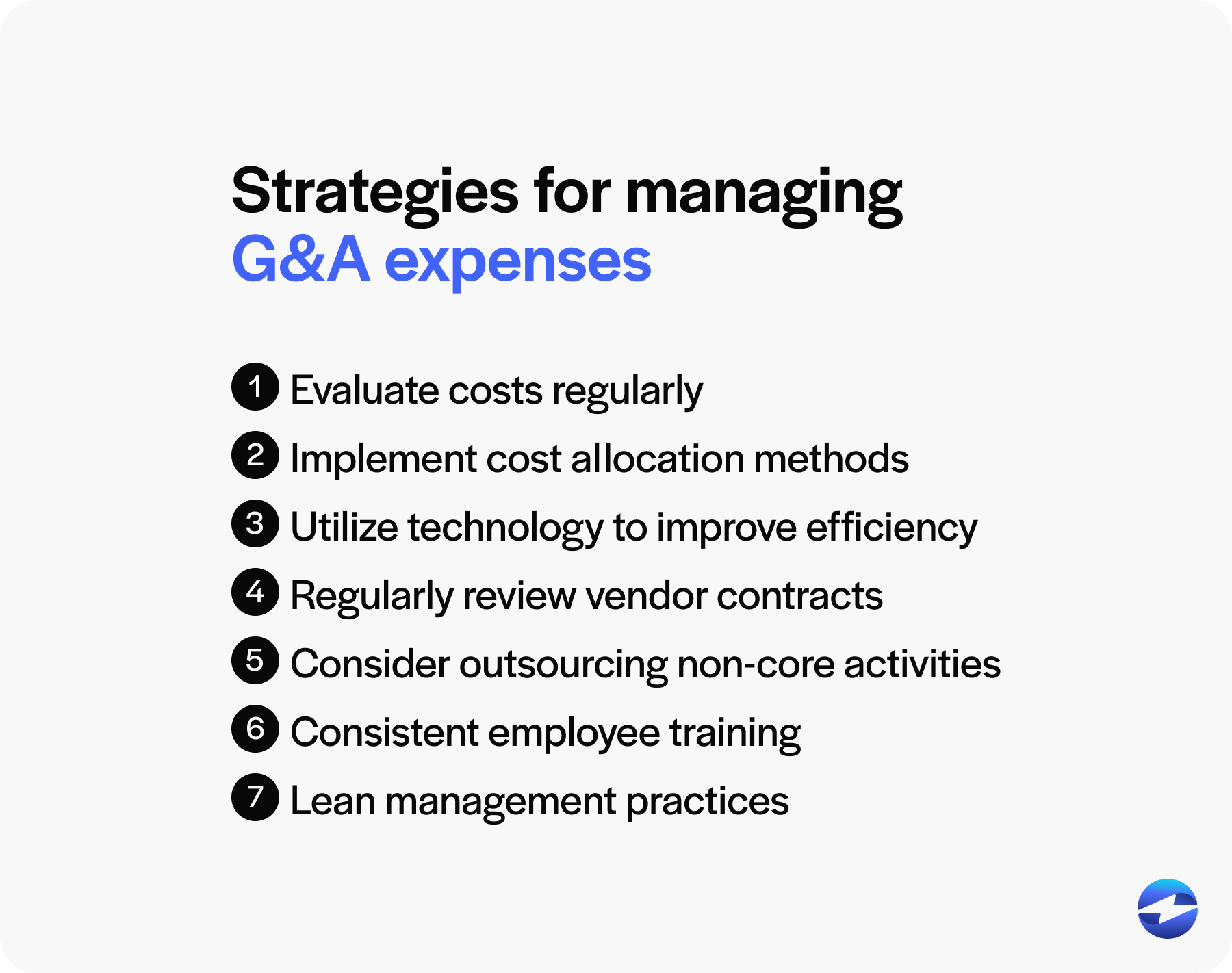 strategies for managing g&a