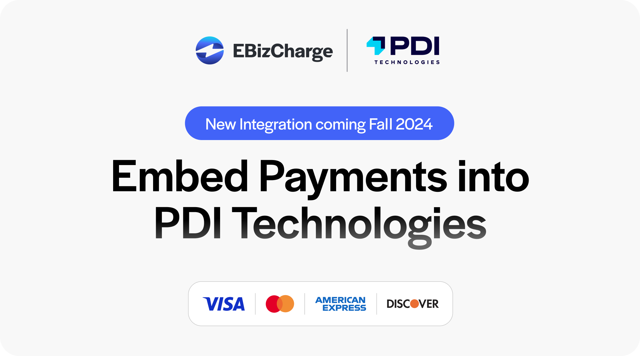 EBizCharge embedded payments in PDI technologies