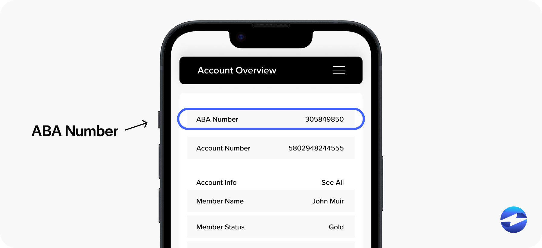 aba number on mobile