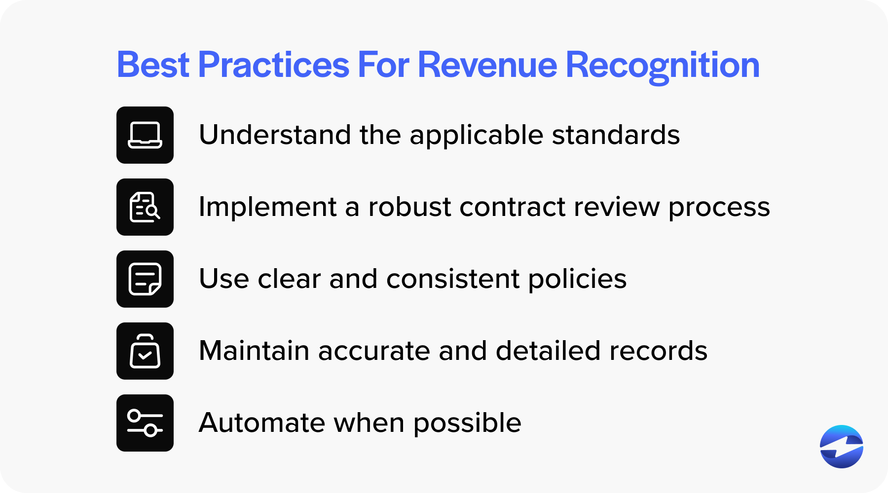 best practices revenue recognition