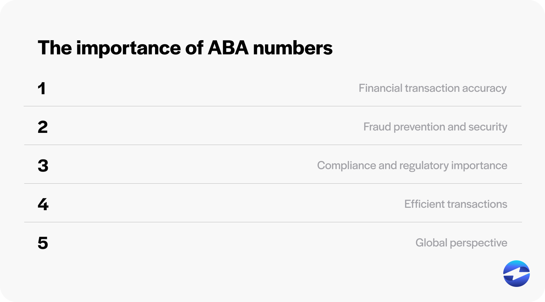 importance of aba numbers