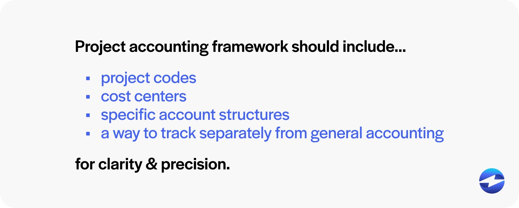 project accounting framework