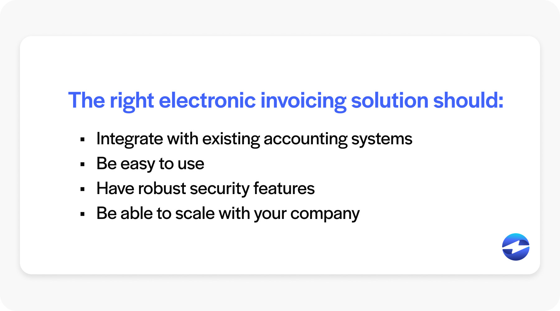 the right electronic invoicing solution should