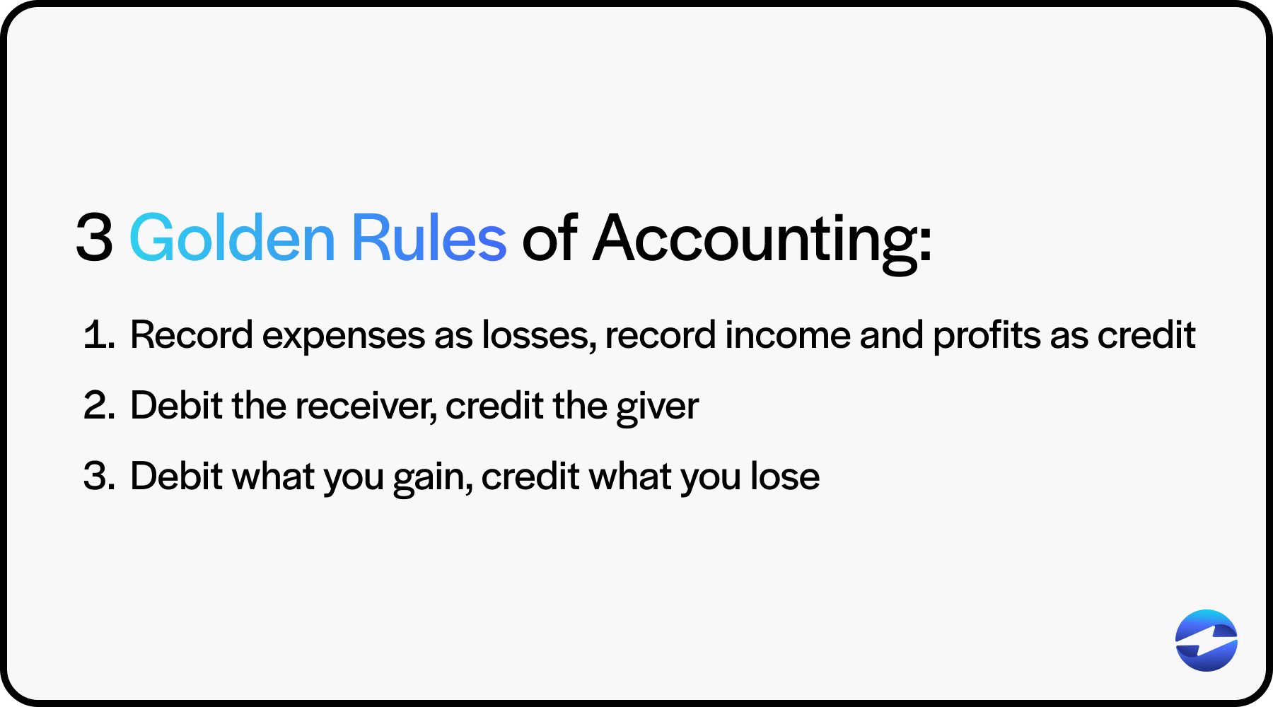 3 golden rules of accounting