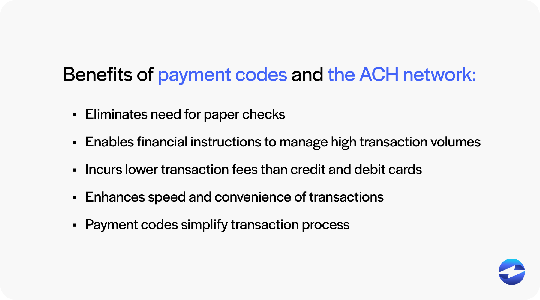 benefits of payment codes and the ach network