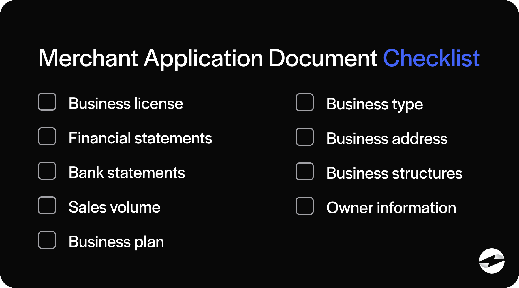 credit card merchant application checklist