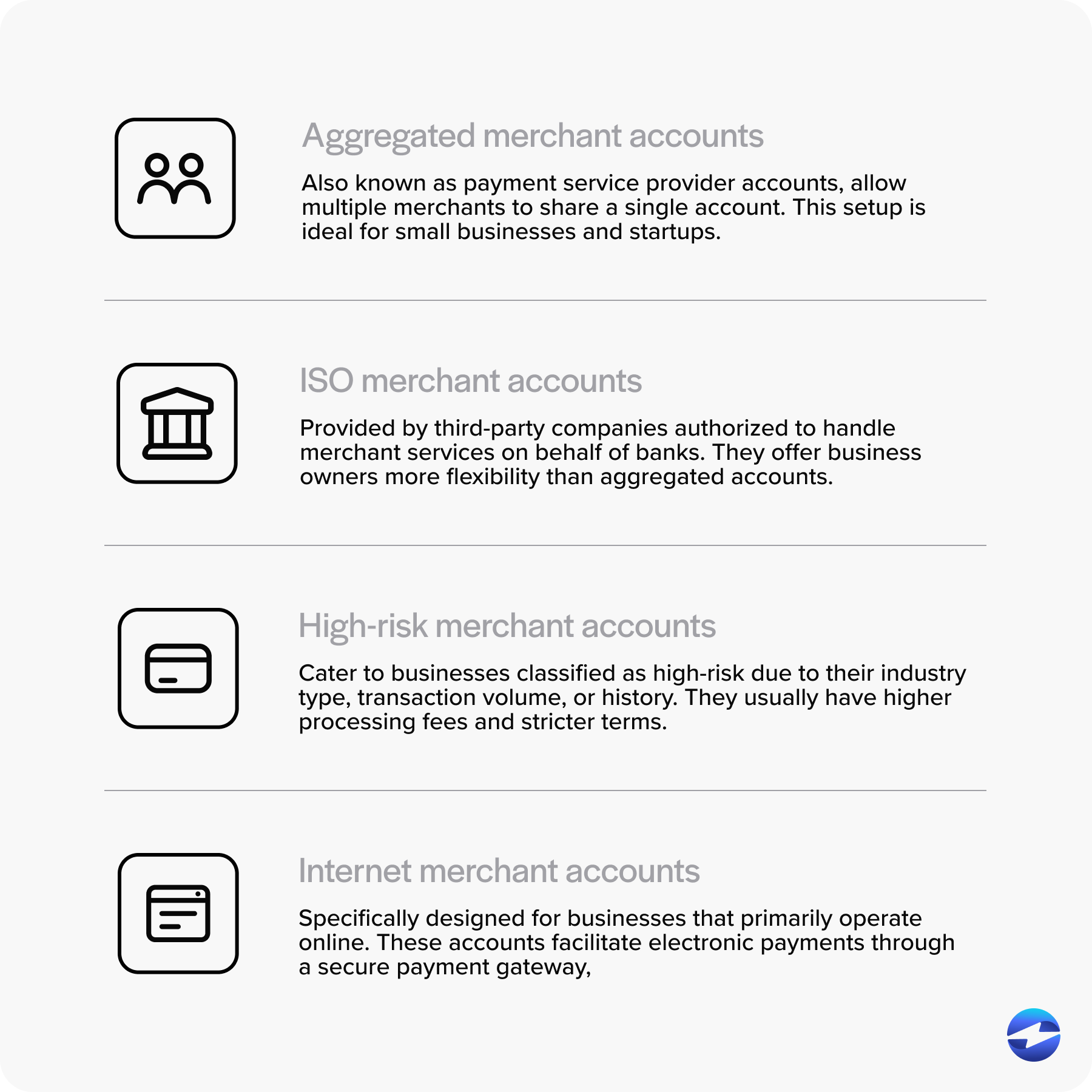 types of merchant accounts