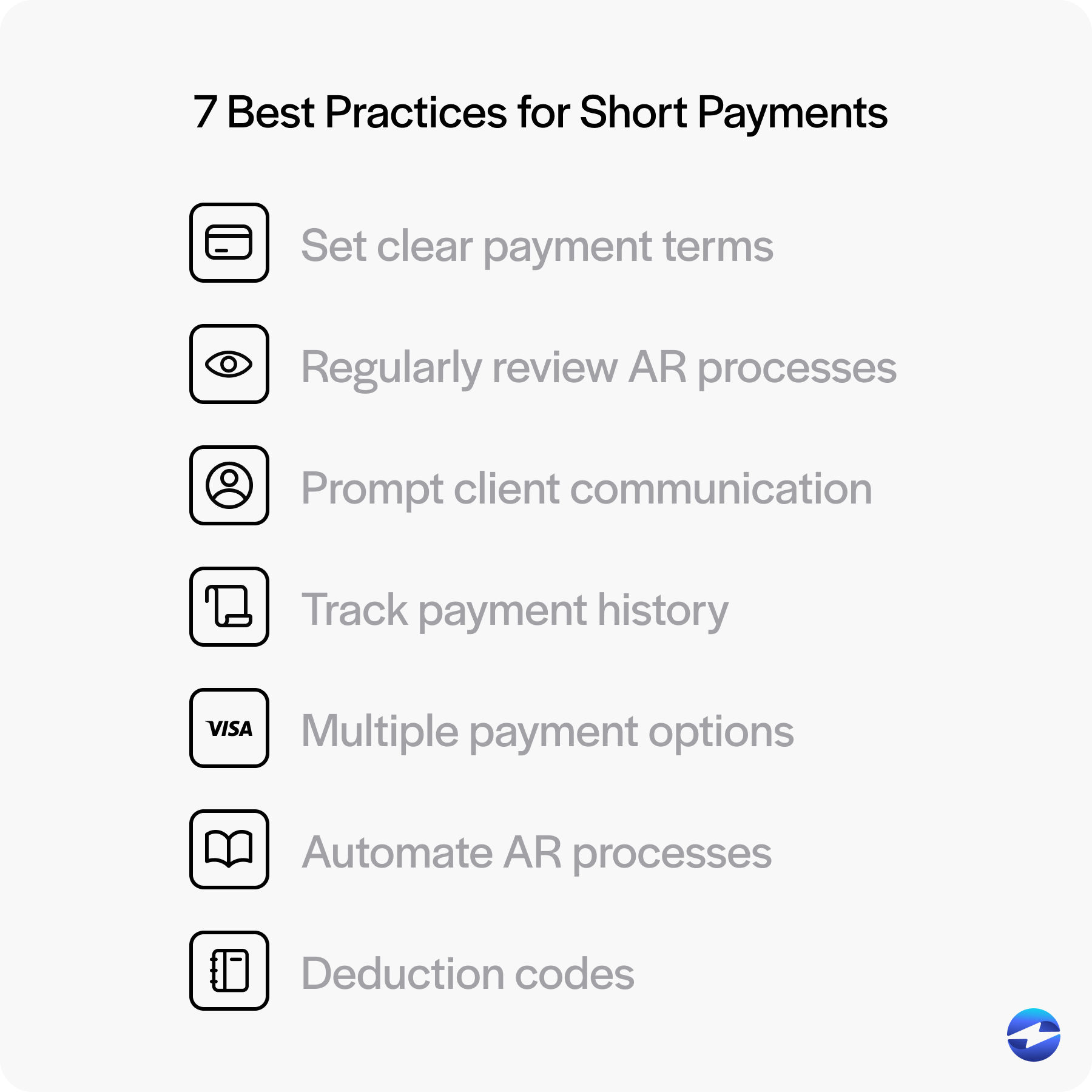 best practices for short payments