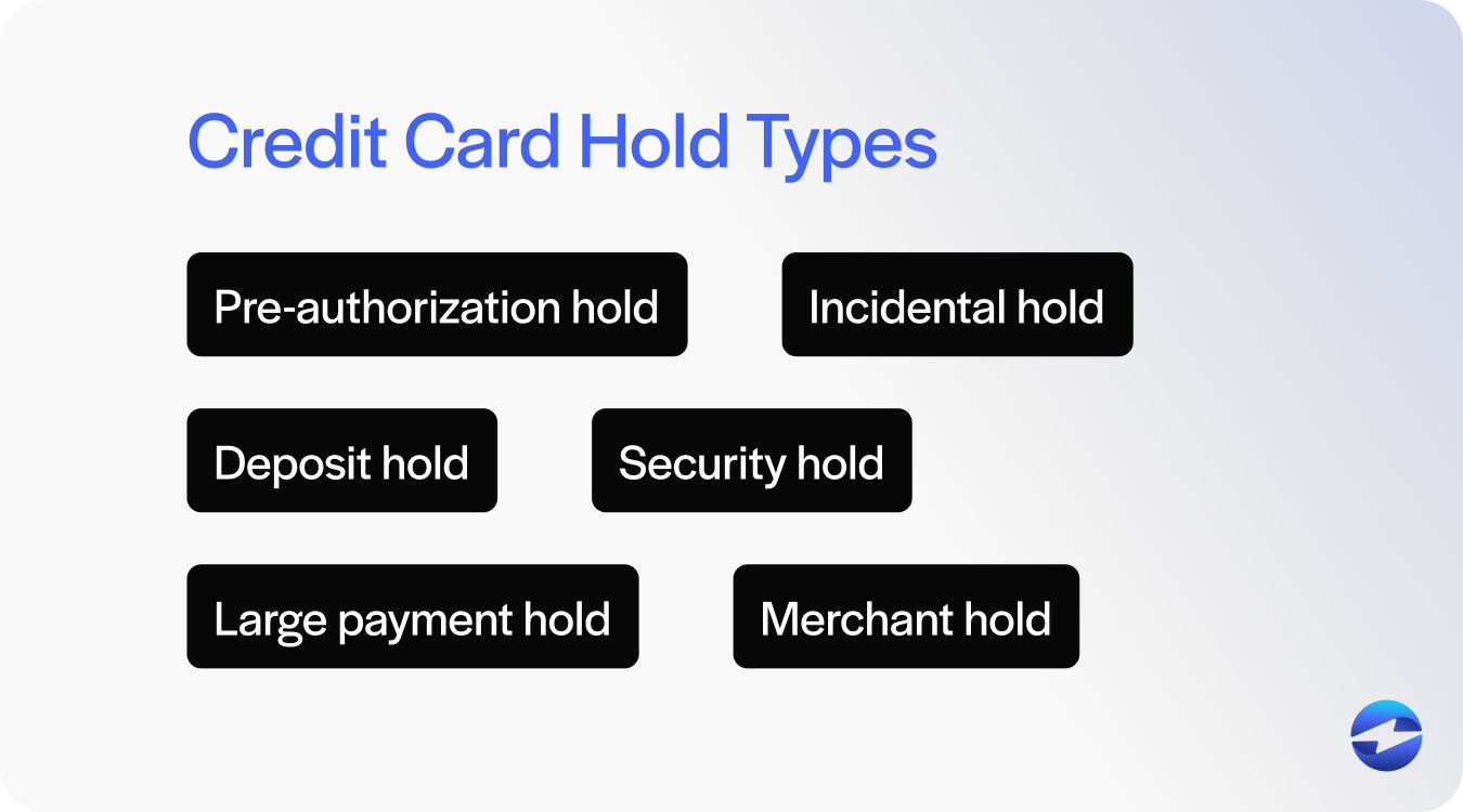 types of credit card holds