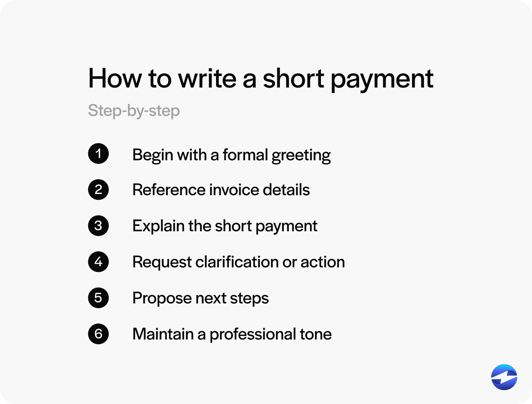 how to write a short payment