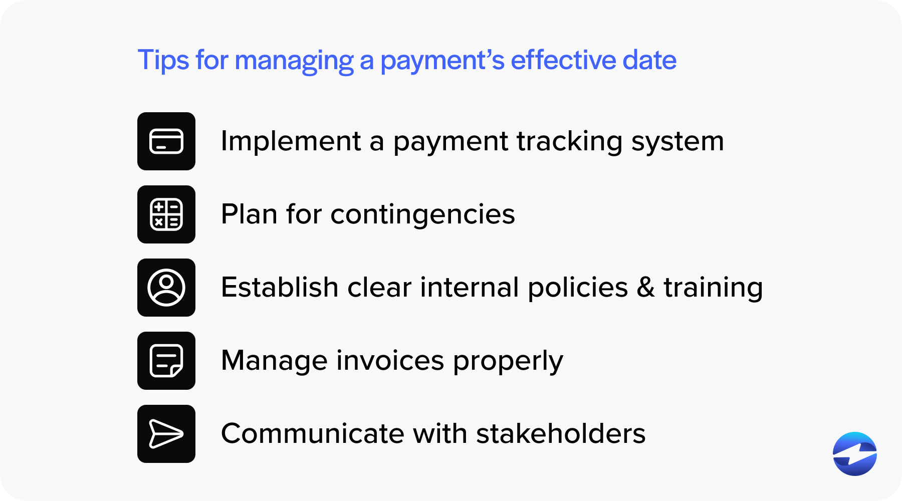 managing payment effective date