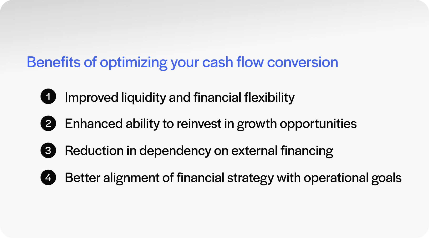 benefits of cash flow conversion