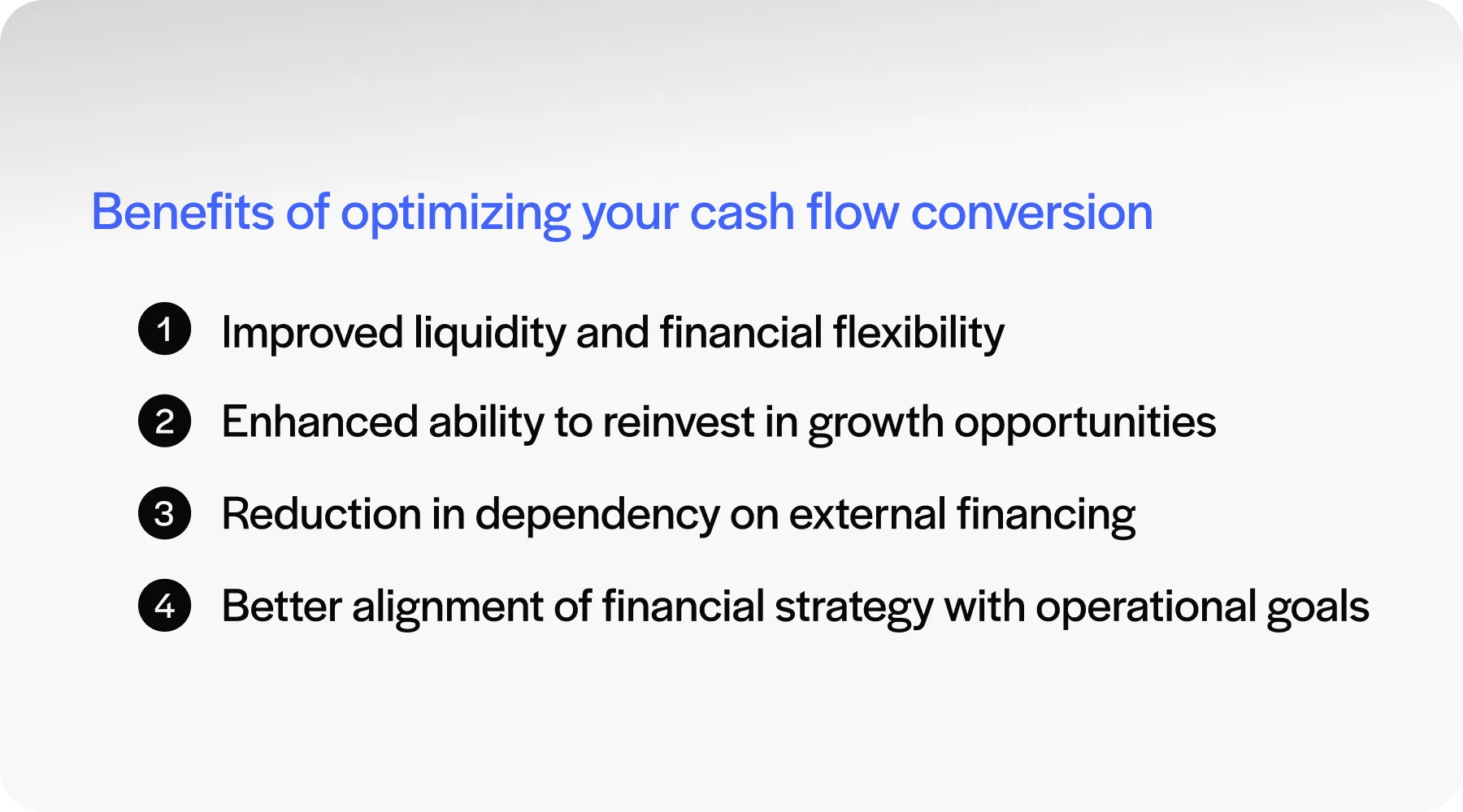 benefits of cash flow conversion
