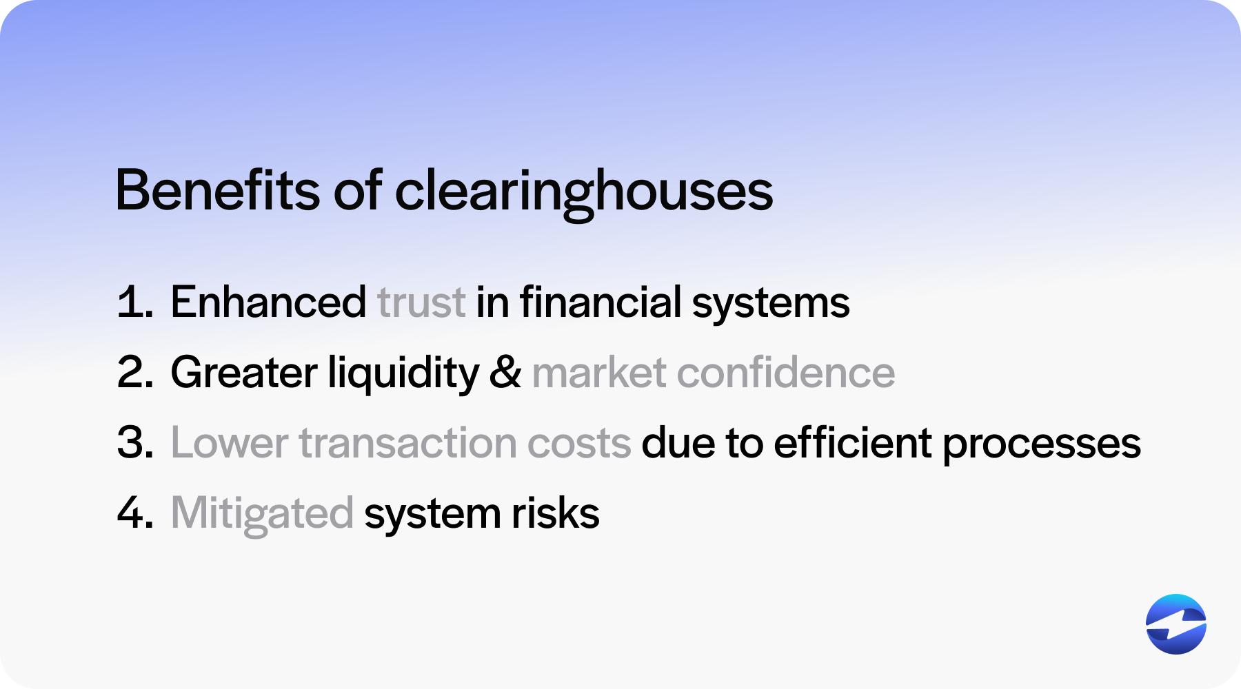 benefits of clearinghouses