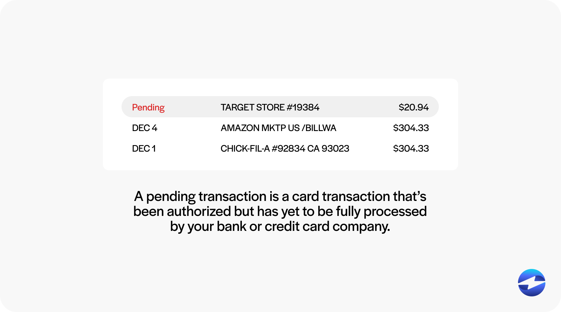 what is a pending transaction