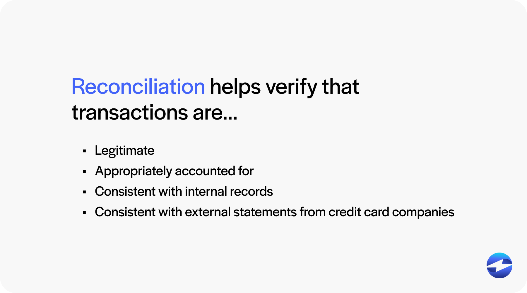 credit card reconciliation example