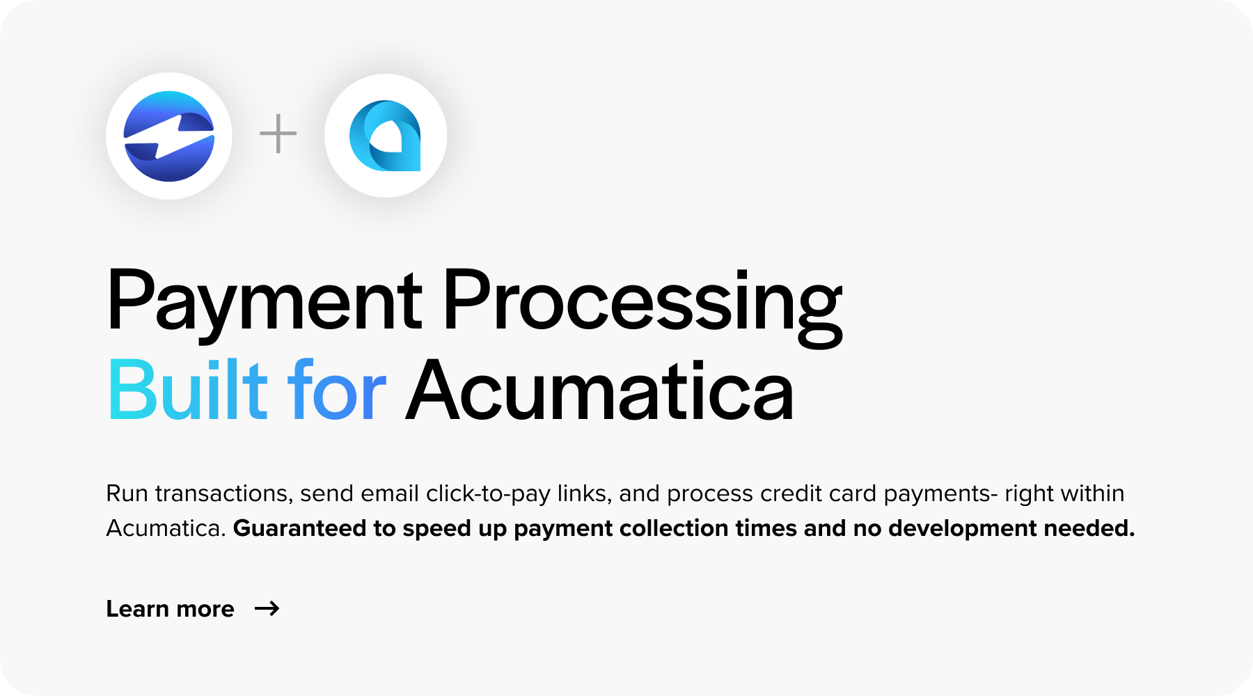 acumatica credit card processing integration