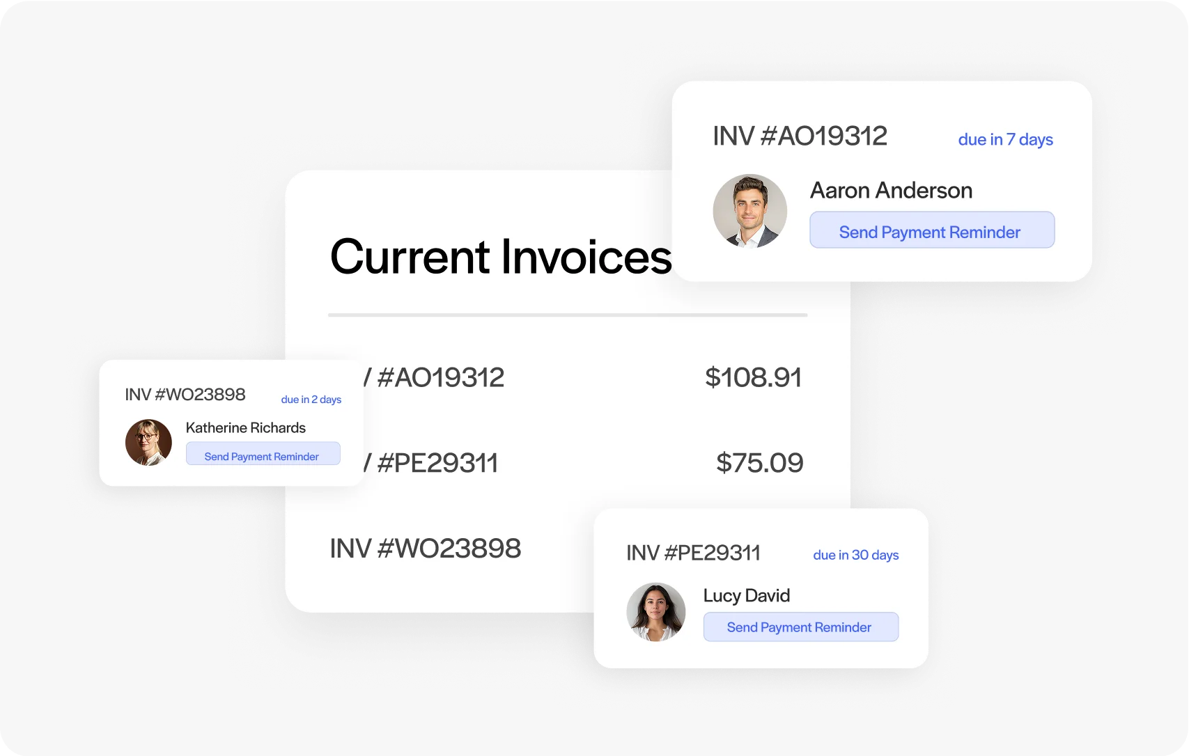Send reminders for due invoices 
