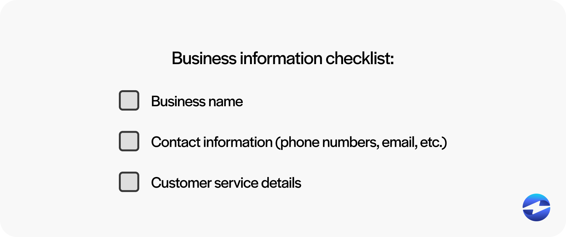 Refund policy business information checklist