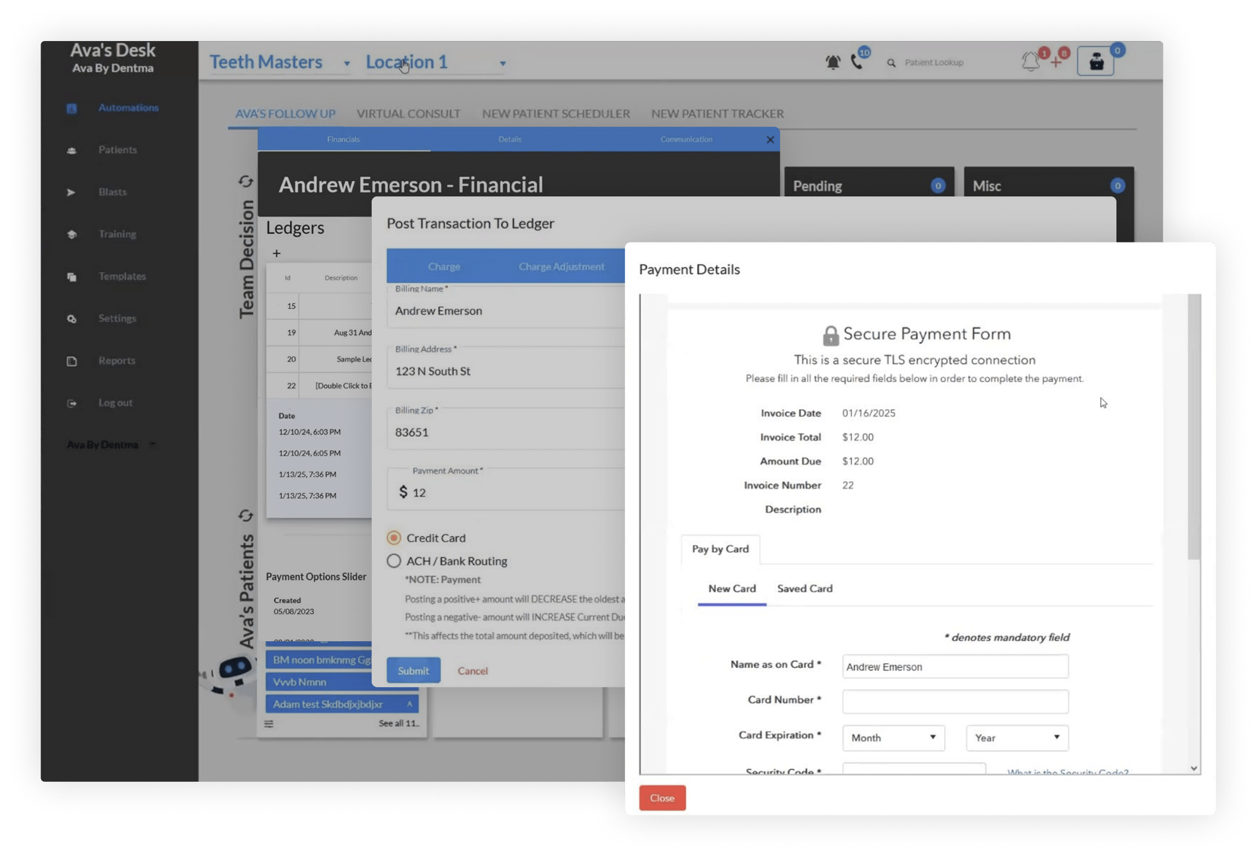 Accept patient payments with a secure and tokenized payment form