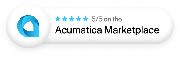 acumatica-marketplace Acumatica marketplace logo with 5 star rating