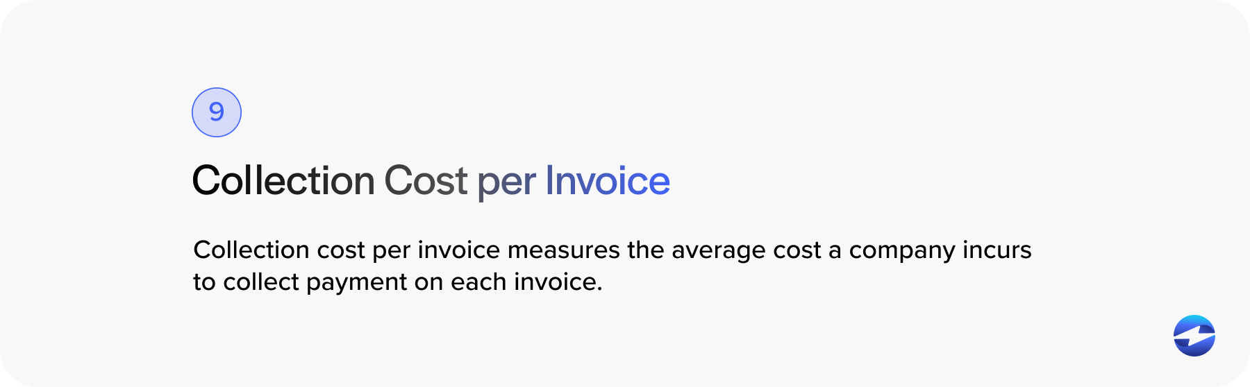 collection cost per invoice definition