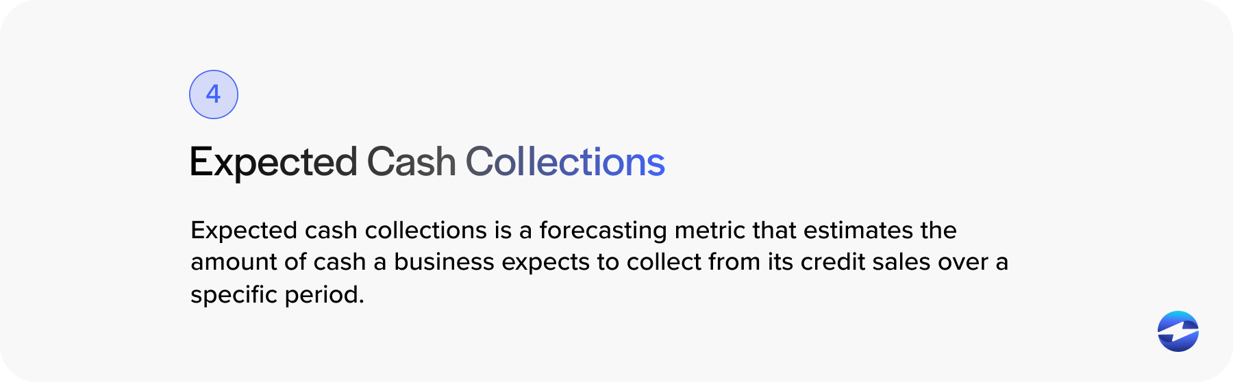 expected cash collections definition