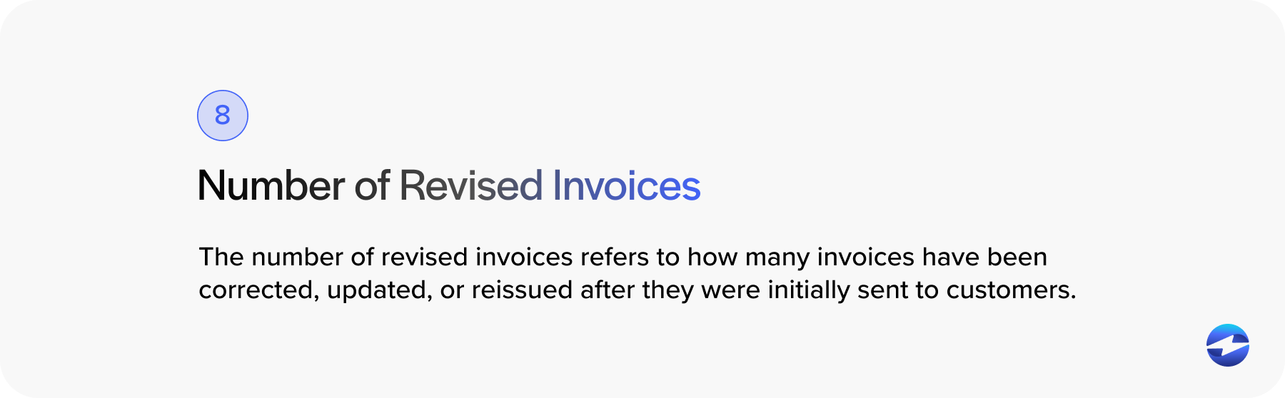 number of revised invoices definition