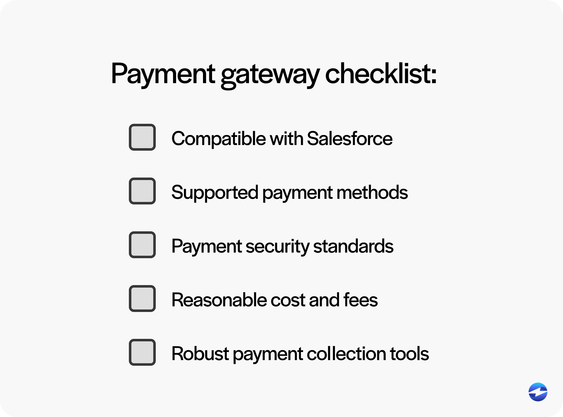 payment gateway checklist