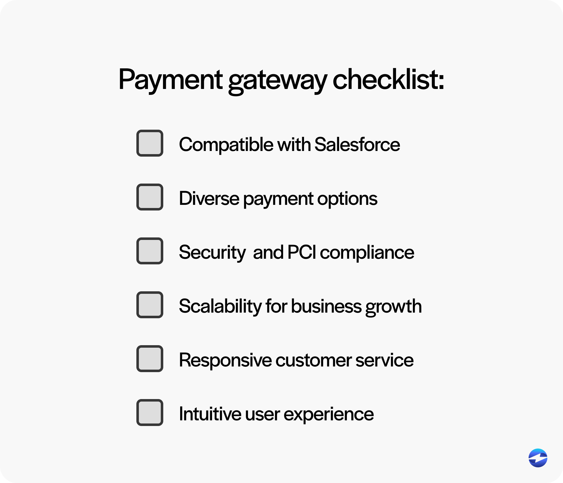 payment gateway checklist