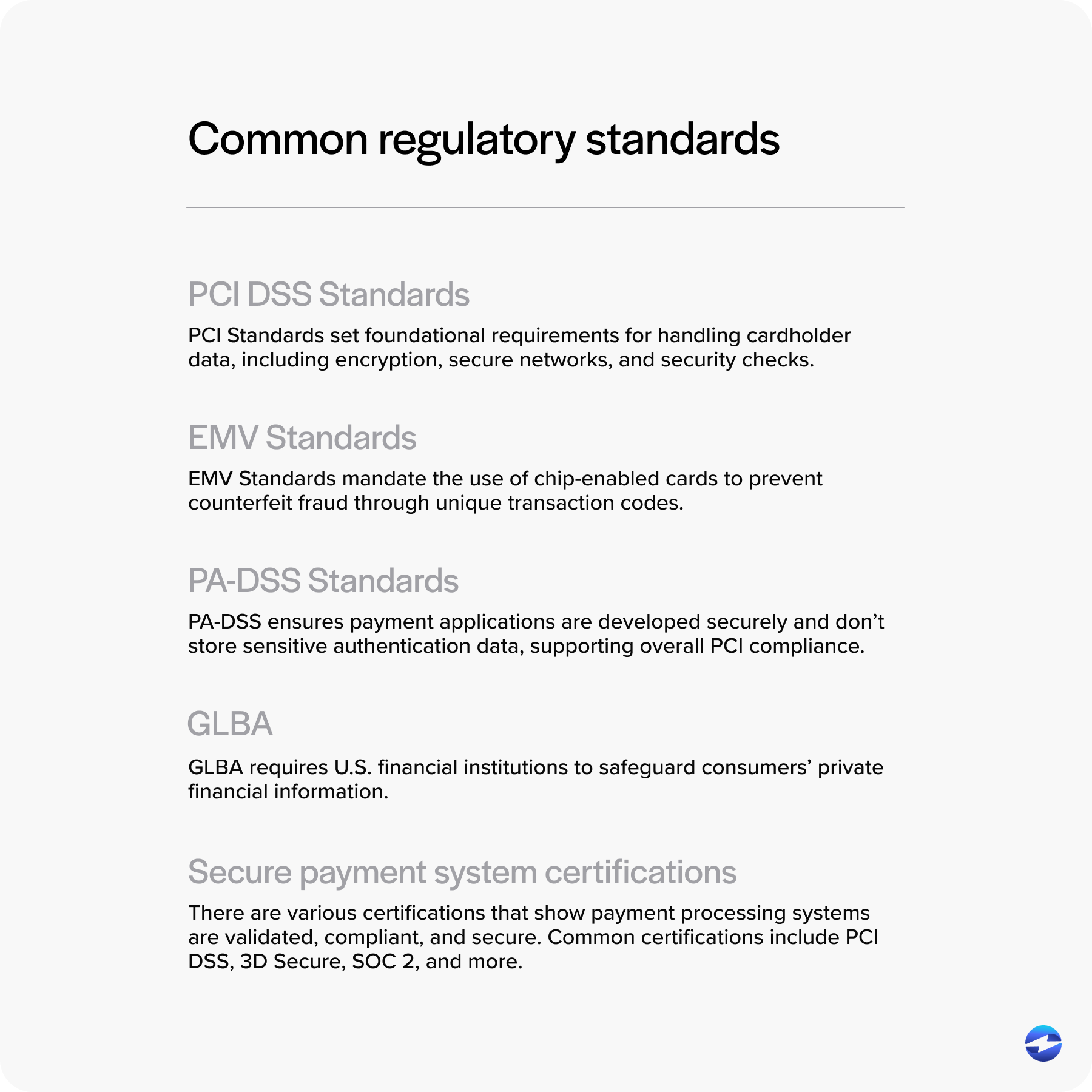 common regulatory standards