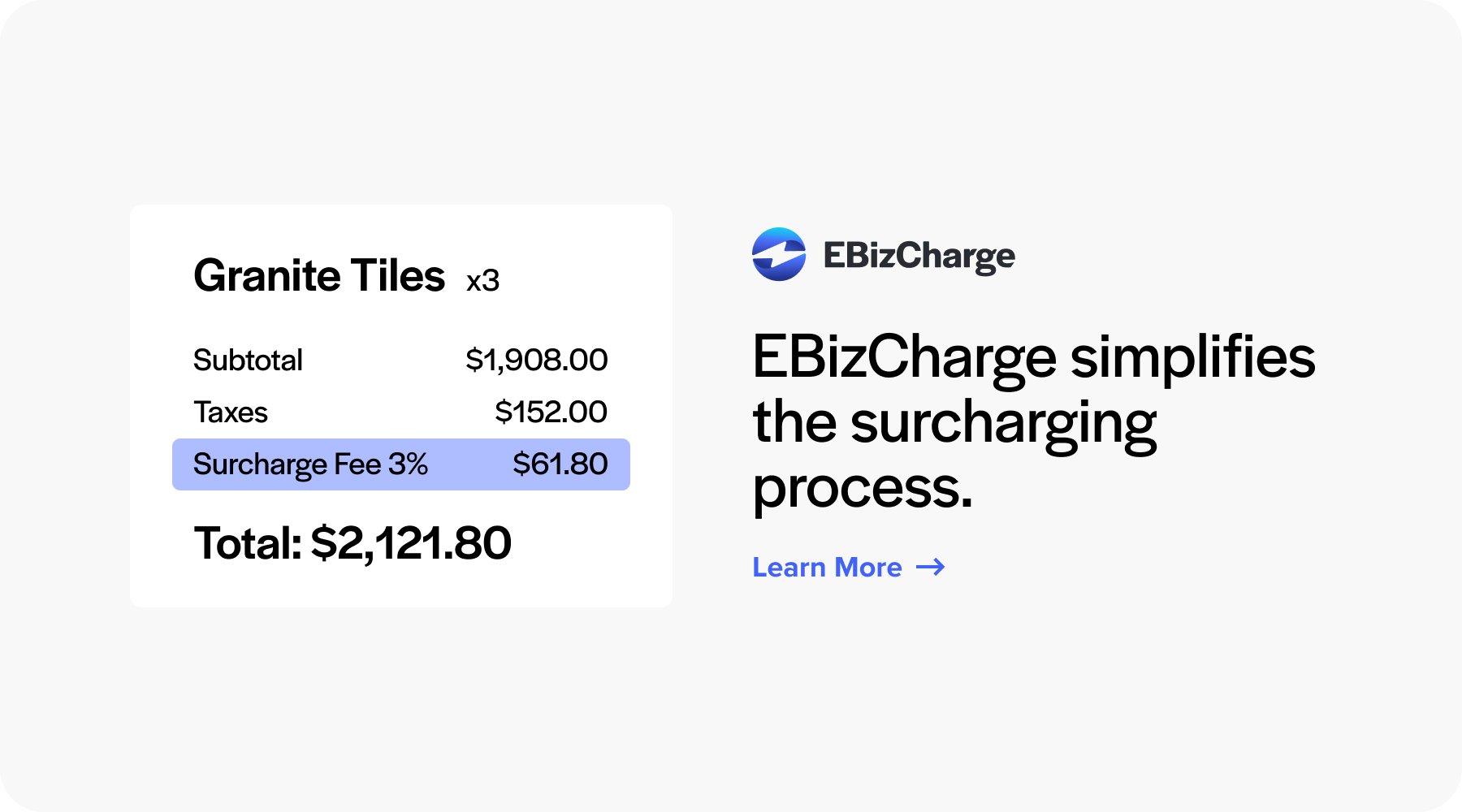 ebizcharge surcharging