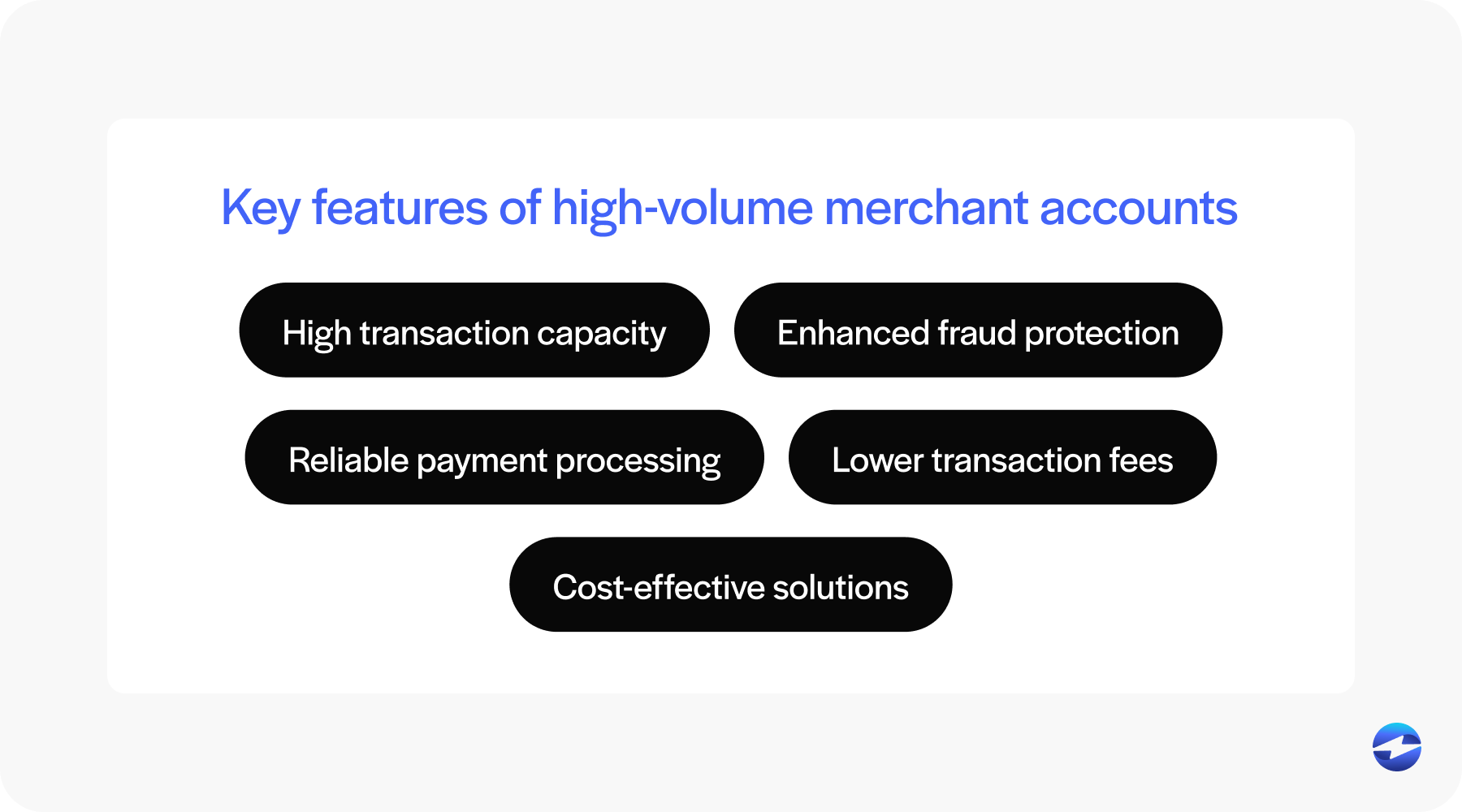 key features of high-volume merchant accounts